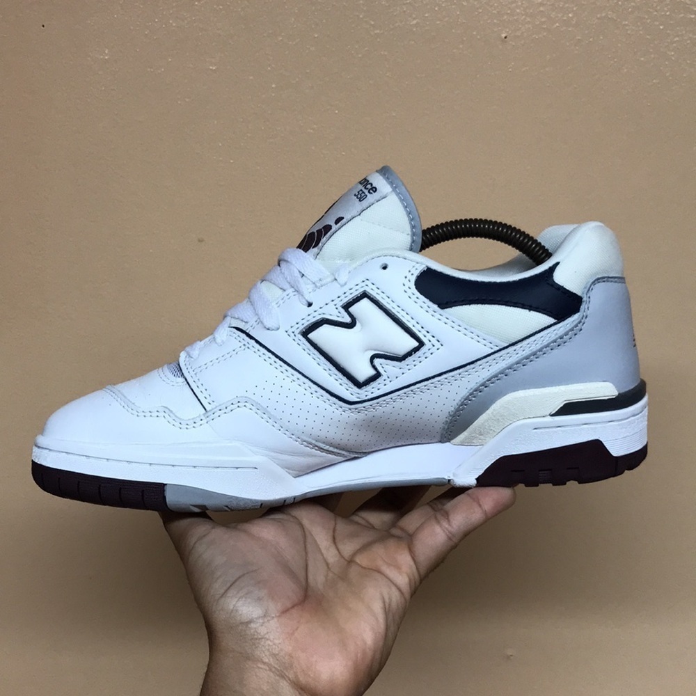 New Balance 550 White Natural Indigo Burgundy - Picture 5 of 17